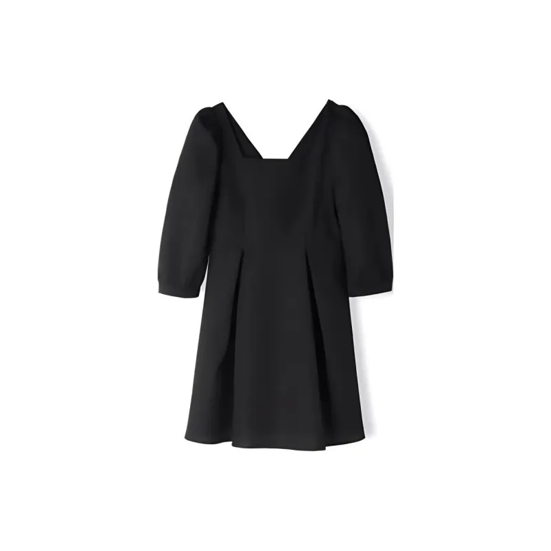 GOELIA Long Sleeved Dresses Women's Black-1