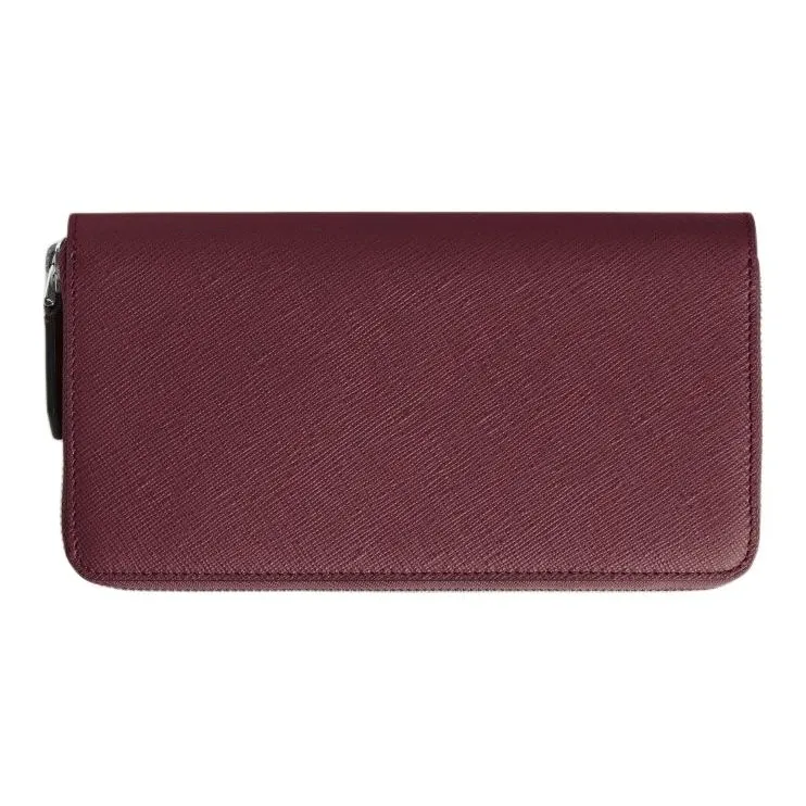 MONTBLANC Grain Cow Leather Wallet Men's Bordeaux Red-2