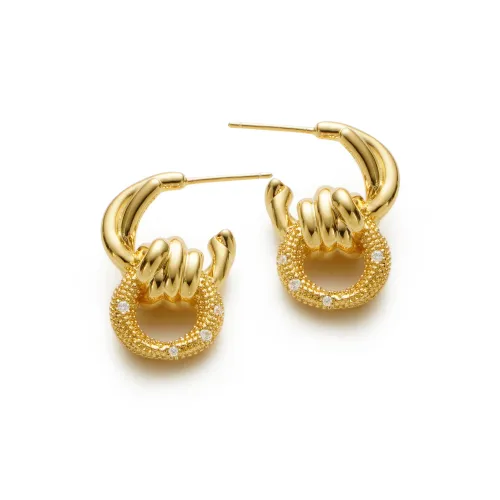 RSNY Gold Plated Copper Stud Earrings Women's