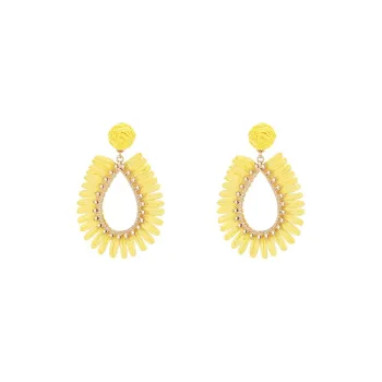 Peach Tea Raffia Earrings Women's