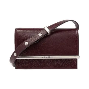 Alexander McQueen Sheepskin Shoulder Bag Women's Red Brown