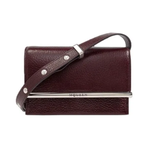 Alexander McQueen Sheepskin Shoulder Bag Women's Red Brown