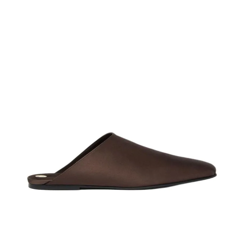 Loro Piana Closed Toe Slippers Women's Red Brown-1