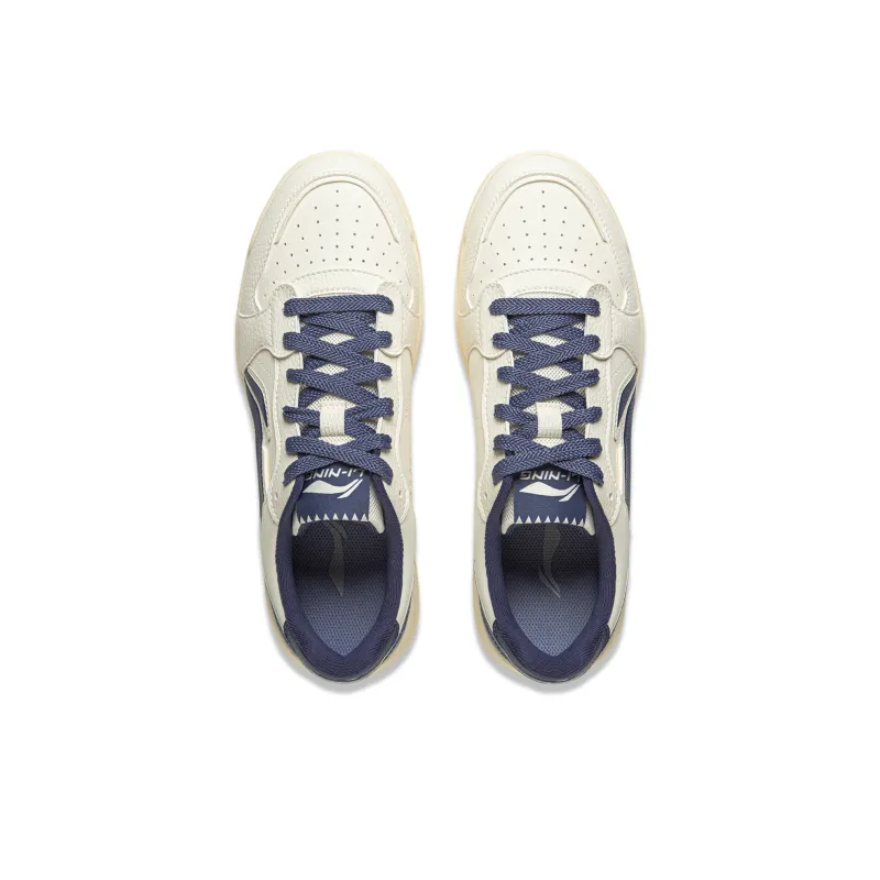 LiNing Anti Slip Wear Resistant Low Top Skateboard Shoes Men's White Blue-3