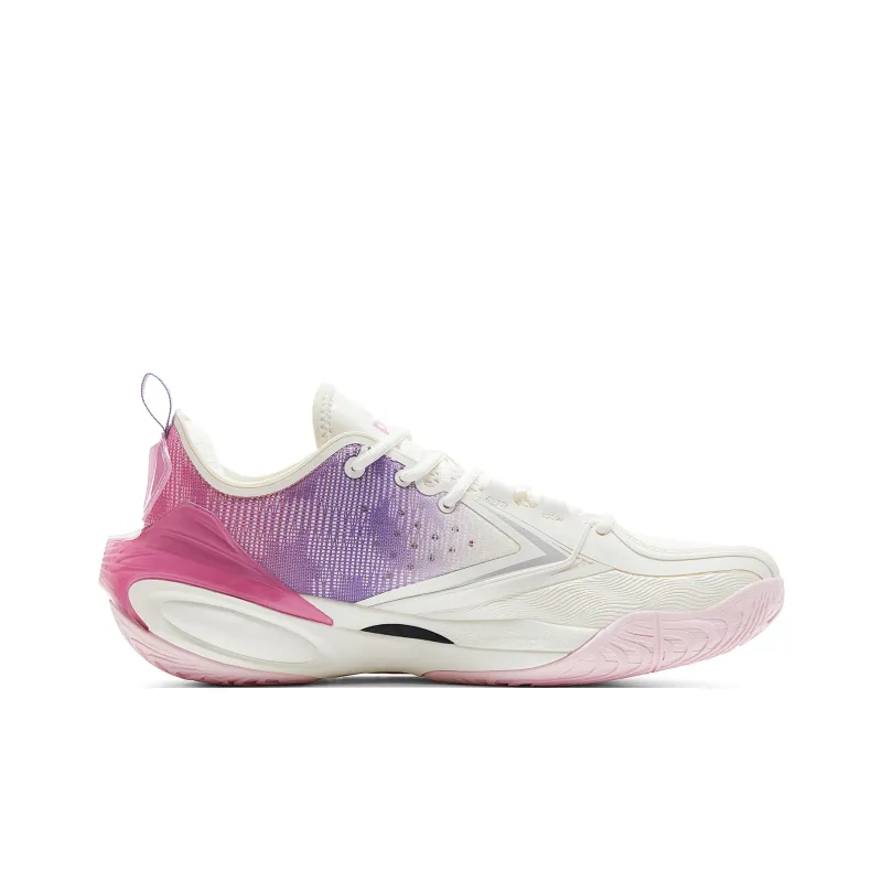 PEAK Cushioned Abrasion Resistant Slip Resistant Low Top Basketball Shoes Men's Ivory Purple-1