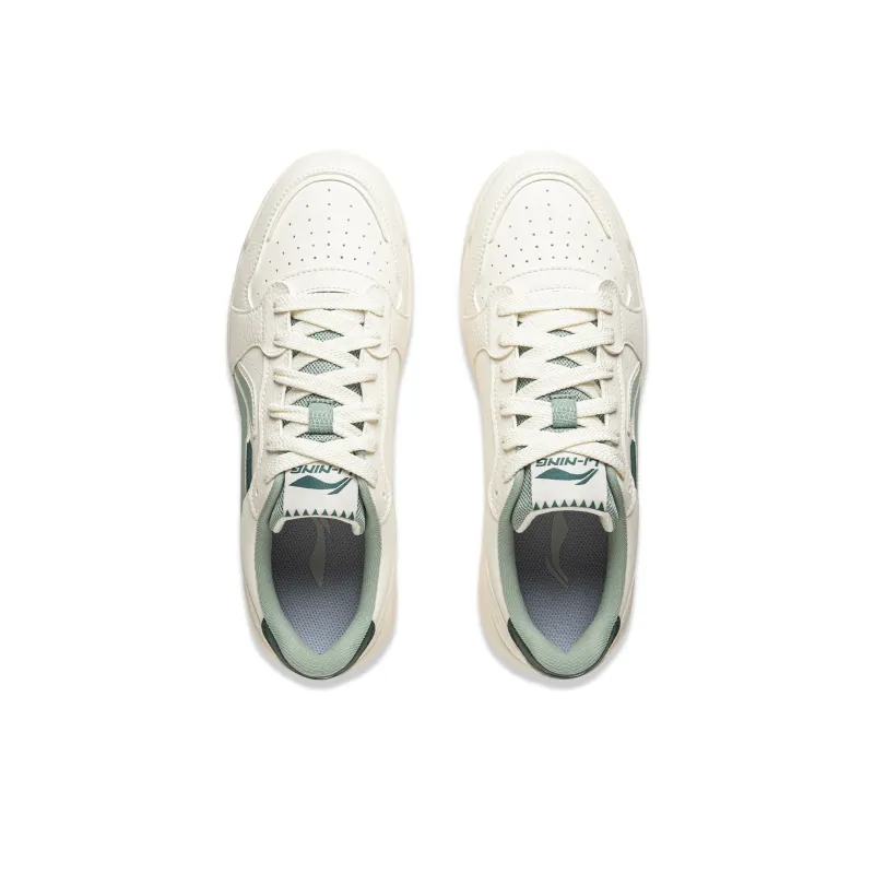 LiNing Anti Slip Wear Resistant Low Top Skateboard Shoes Men's Beige Green-3