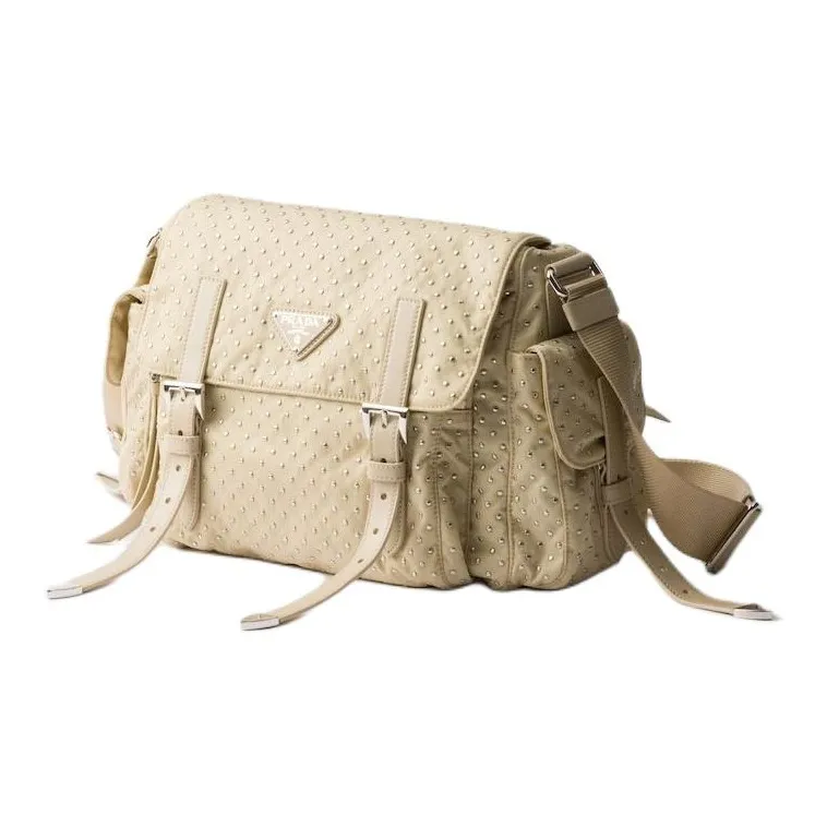 PRADA Reclycle Polyamide Shoulder Bag Women's Desert Yellow-1