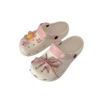 Thin Strips Slippers Unisex, White Pink