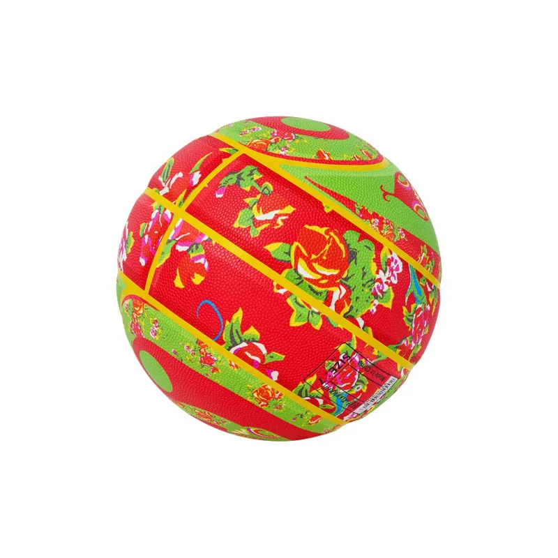 Kuangmi PU Basketball Red And Green Color Scheme Size 7 Ball Street Unisex-3
