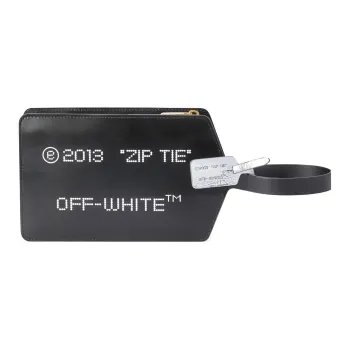 OFF WHITE Medium Zip Tie Clutch