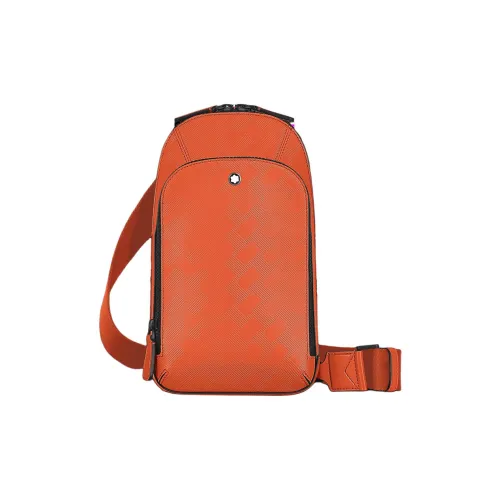 MONTBLANC Cow Leather Shoulder Bag Crossbody Bag Men's Golden Orange Red