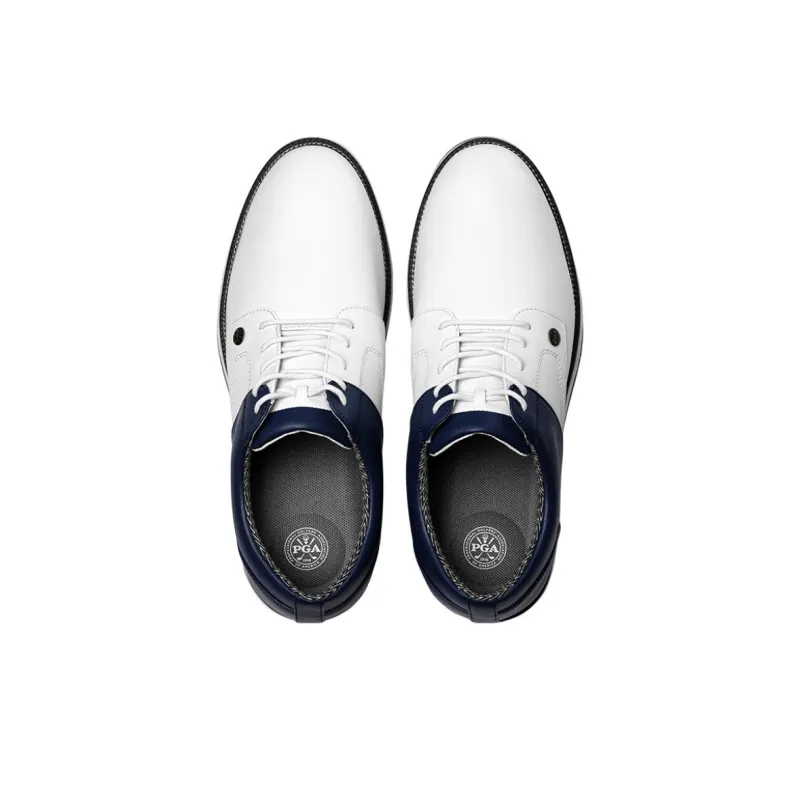 PGM Slip Resistant, Abrasion Resistant, Waterproof Low Top Golf Shoes Men's White Blue-3