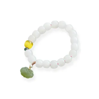 Bermuda Eyes Hetian Jade Bracelets Pale Greenish White Jade Women's