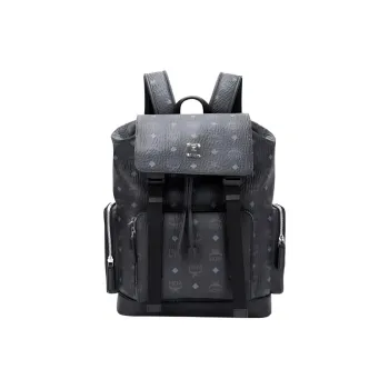 MCM Brandenburg Visetos Leather Backpack Unisex Monogram