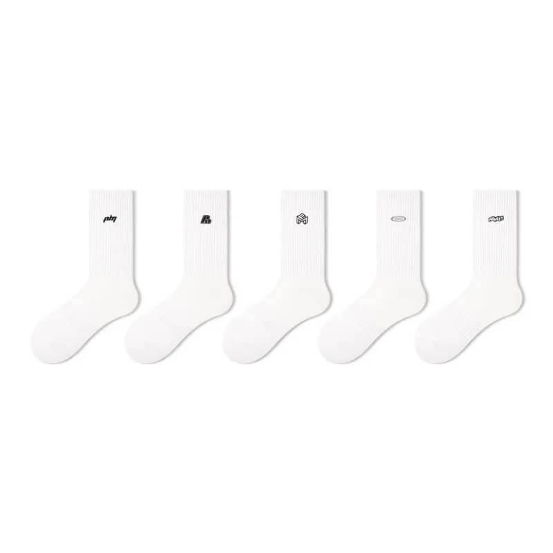Primeet Mid Calf Socks Unisex 5 Pack Wave Arrival-18