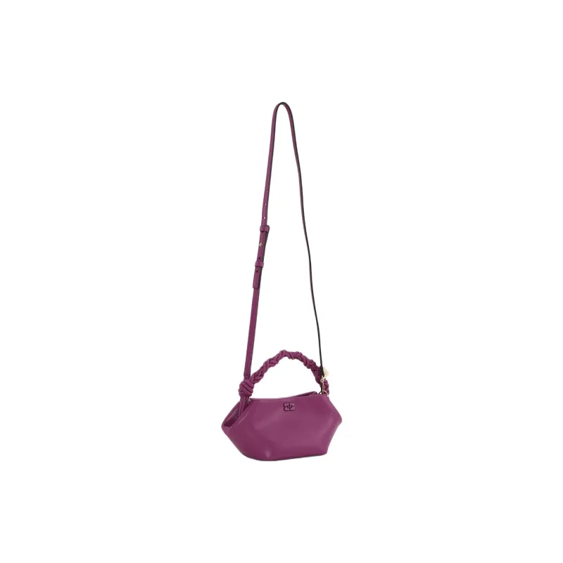 GANNI Recycled Leather Shoulder Bag, Crossbody Bag, Handbag Mini Women's Fuchsia-1