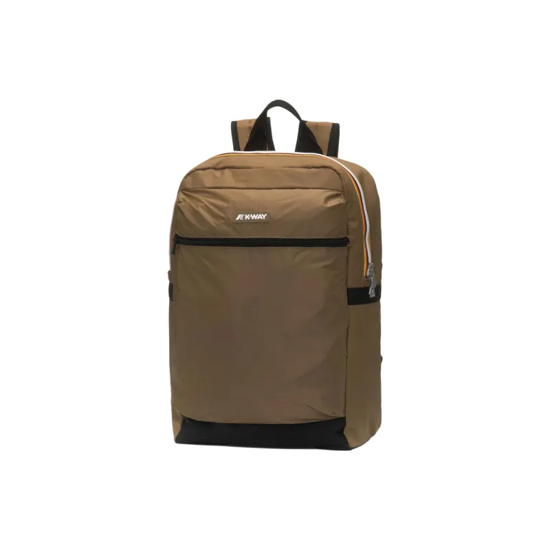 K-WAY Nylon Backpack Unisex Brown-1