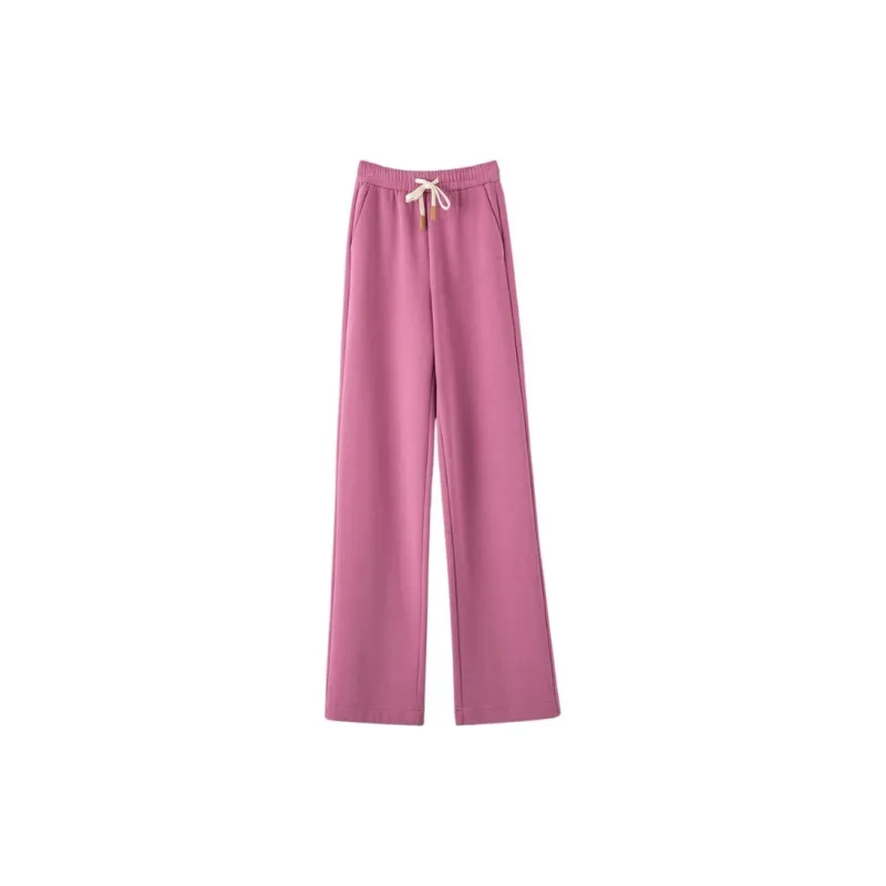 Late White Casual Pants Women's Pink-2