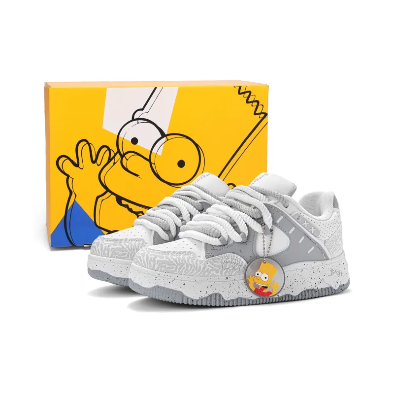 The Simpsons Coverage Cushioning Wear-Resistant Lightweight Height Increasing Low-Top Skateboard Shoes Unisex-0