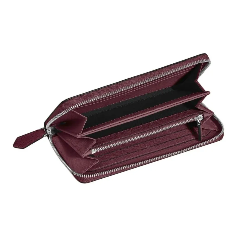 MONTBLANC Grain Cow Leather Wallet Men's Bordeaux Red-3