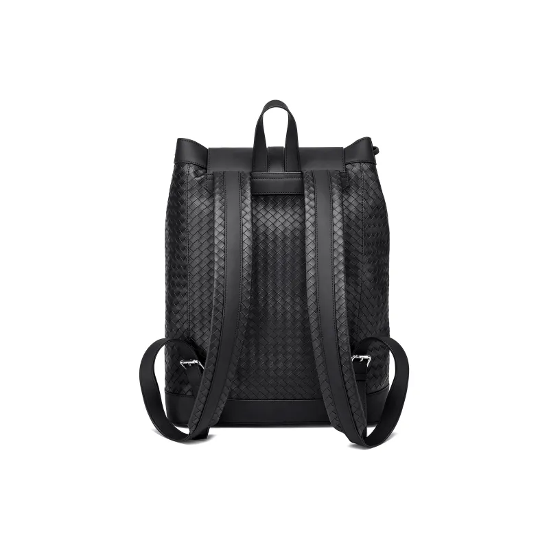FAIRWHALE PU Backpack Laptop Bag Backpack Regular Unisex Black-4