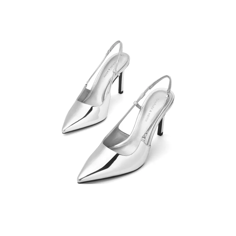 CHARLES&KEITH Small Ck Slim Heel High Heels 9.3cm Women's-2