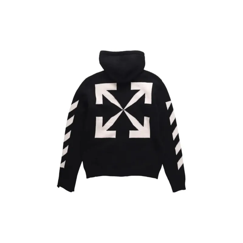 OFF WHITE Diagonal Knit Zip Hoodie-1
