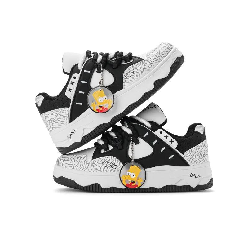 The Simpsons Coverage Cushioning Wear-Resistant Lightweight Height Increasing Low-Top Skateboard Shoes Unisex-10