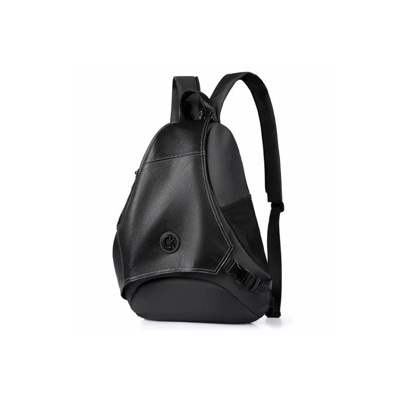 Ceion Keust Top Grain Cow Leather Backpack Regular Unisex Gray/Black-1