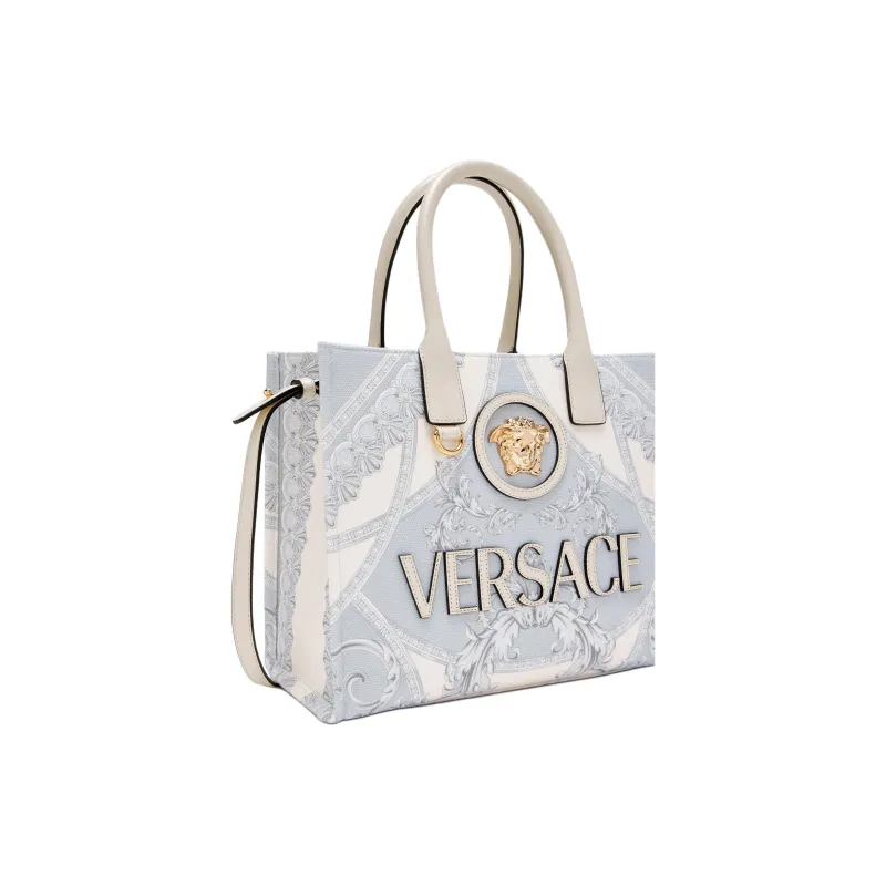 FANSIZHE Canvas Tote Bag Shopping Bag Shoulder Bag Crossbody Bag Handbag Small Size Women's Light Blue-2