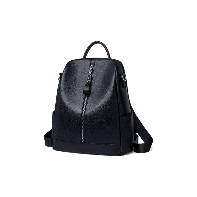 ZOOLER Top Grain Cow Leather Backpack Regular Women's Black-1