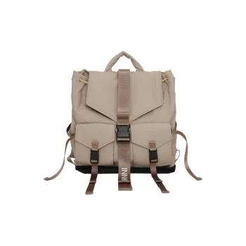 GANNI Polyester Backpack Medium Size Women's Greige