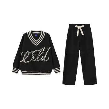 WILD ROOMS Fall And Winter Pajama Set Women's Black