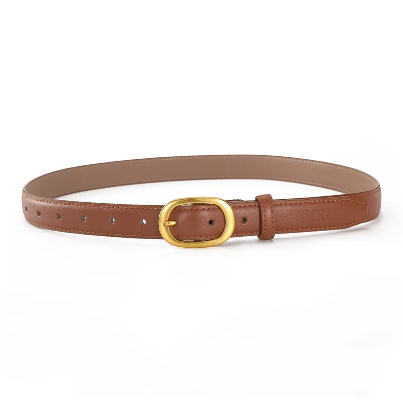 AOKANG Split Cow Leather Cow Split Leather Belts Women's 2.4cm-21