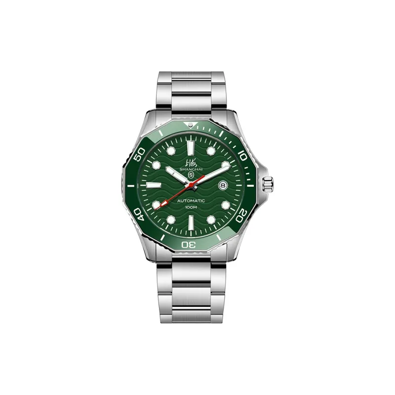 SHANGHAI Phantom Collection Automatic Mechanical Movement Stainless Steel Watchband Watch Men's Watches White Dial-2