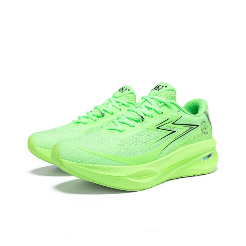 361° Cushioning Wear Resistant Low Top Casual Running Shoes Men's Fluorescent Glossy Finish Green-3