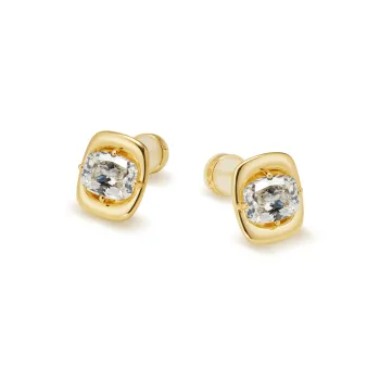 FUNNXI S925 Gold Plated 18K Deep Gold Stud Earrings Women's