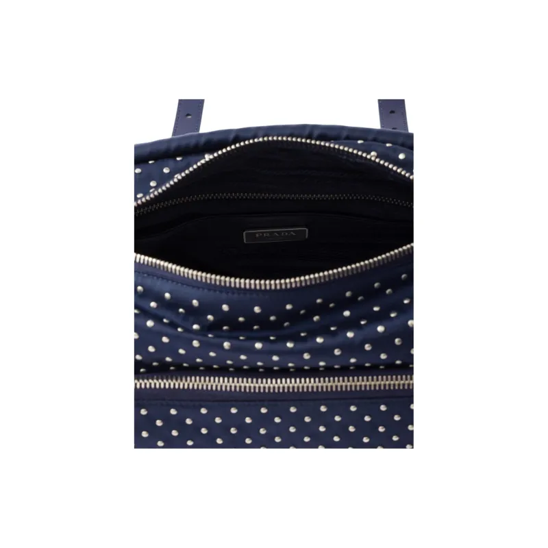 PRADA Reclycle Polyamide Shoulder Bag Unisex Dark Blue-4