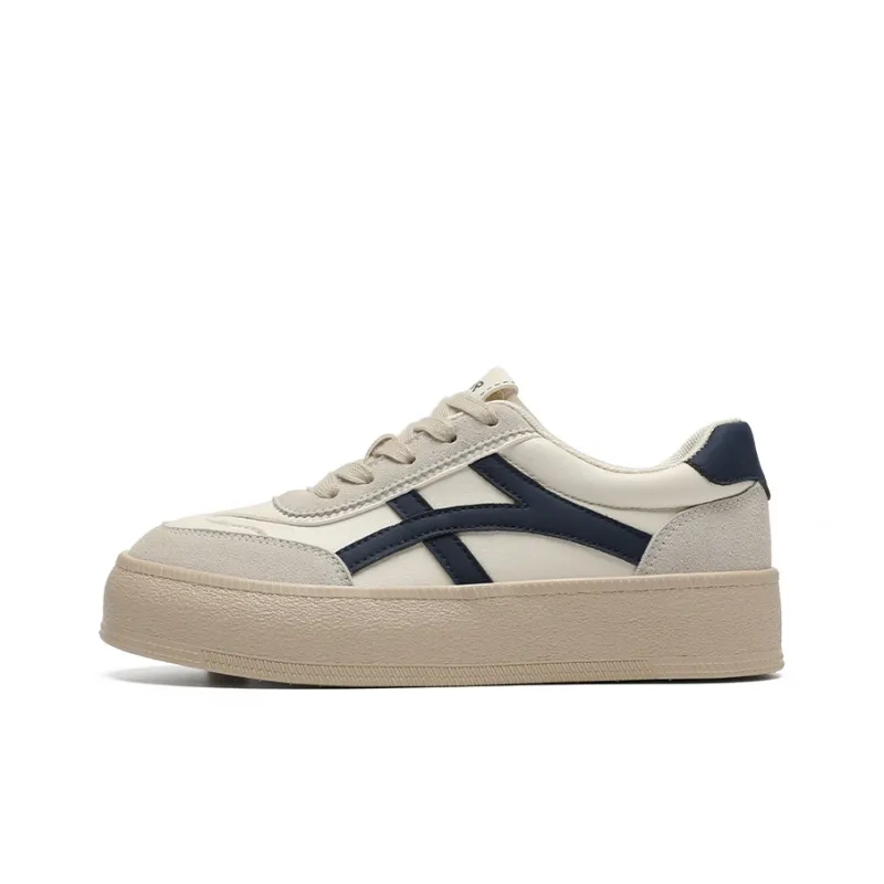 ZHR Low Top Skateboard Shoes Women's Beige Blue-0