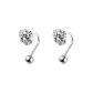 999 Fine Silver Zircon Stud Earrings, 1 Pair[6mm]eh-2595.ebC