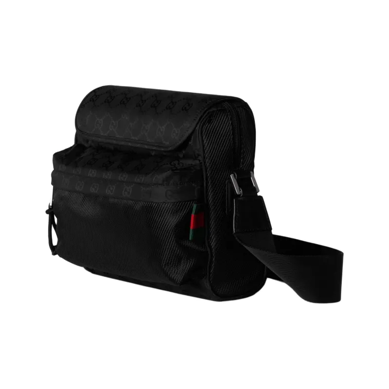 GUCCI Nylon Shoulder Bag, Crossbody Bag Medium Size Men's Black-1
