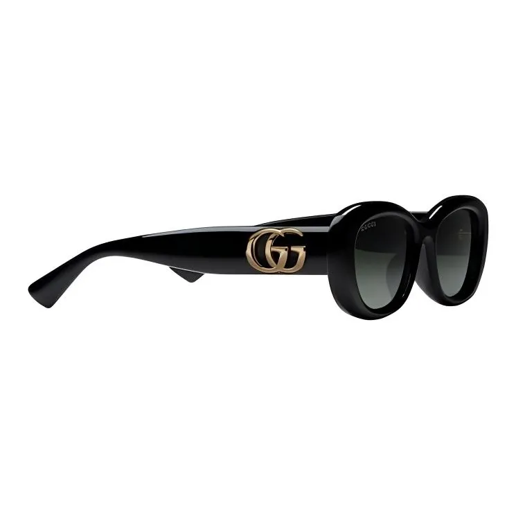 GUCCI Injection Molded Oval Sunglasses Women's Black-1