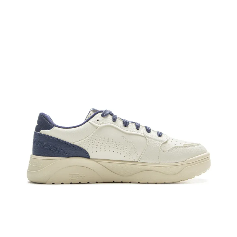 LiNing Anti Slip Wear Resistant Low Top Skateboard Shoes Men's White Blue-1