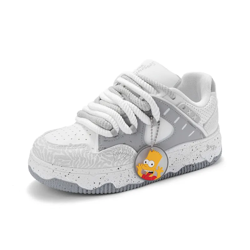 The Simpsons Coverage Cushioning Wear-Resistant Lightweight Height Increasing Low-Top Skateboard Shoes Unisex-2