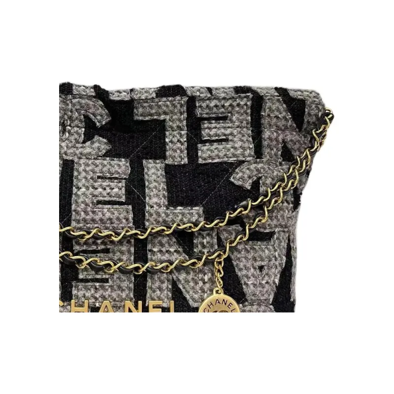 CHANEL Tweed Handbag, Shoulder Bag Regular Women's Black-2