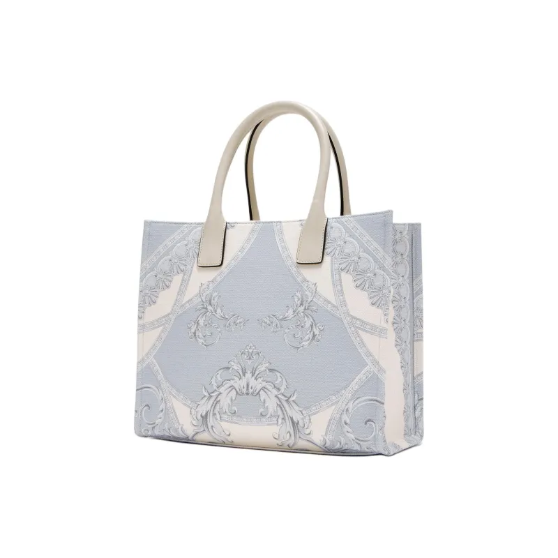 FANSIZHE Canvas Tote Bag Shopping Bag Shoulder Bag Crossbody Bag Handbag Small Size Women's Light Blue-1