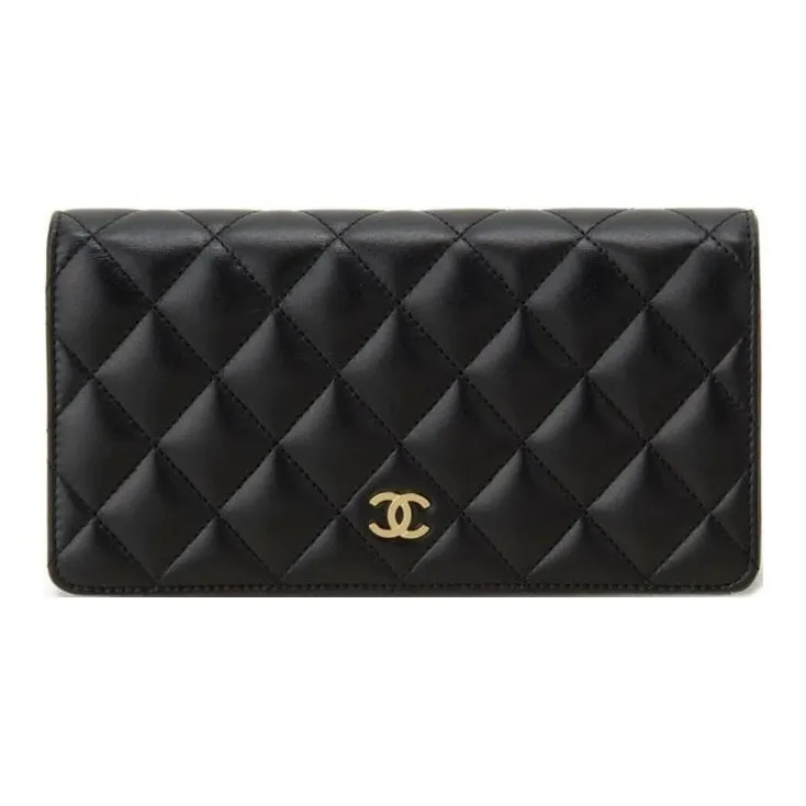CHANEL Classic Flap CF Sheepskin Wallet Unisex Black-0