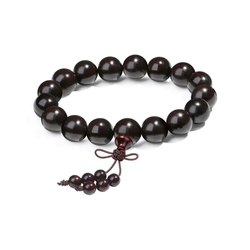 PUTUOSHANWENCHUANG Small Leaf Red Sandalwood Bracelets Unisex-1
