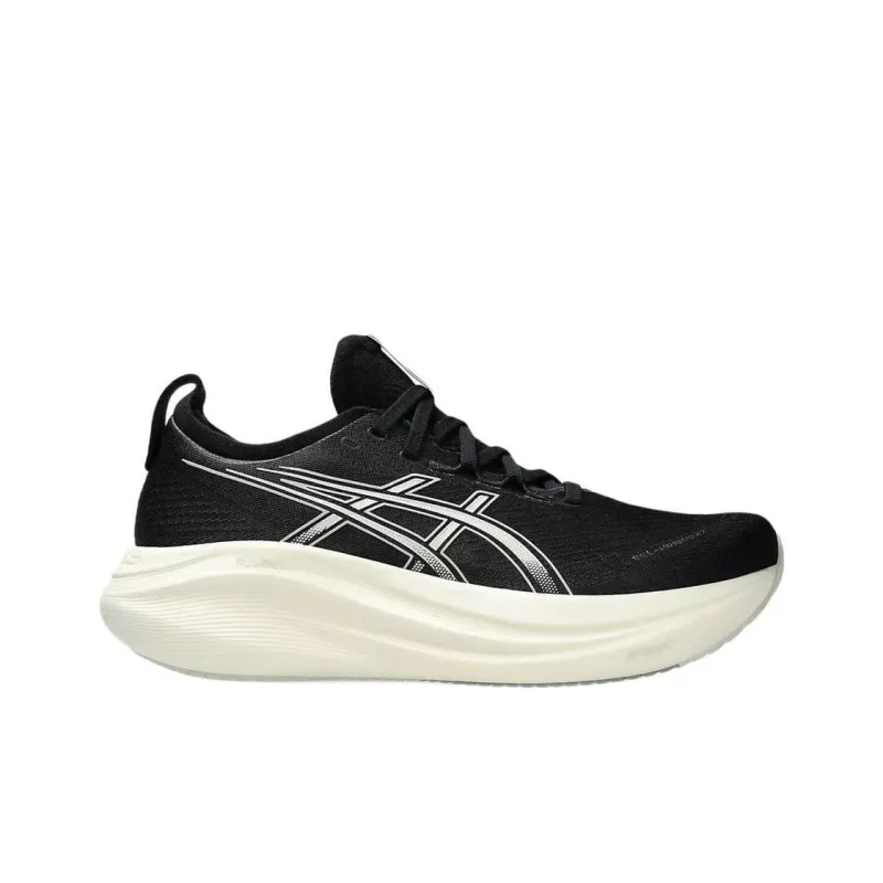 Asics Support Lightweight Low Top Casual Running Shoes Men's Black White-1