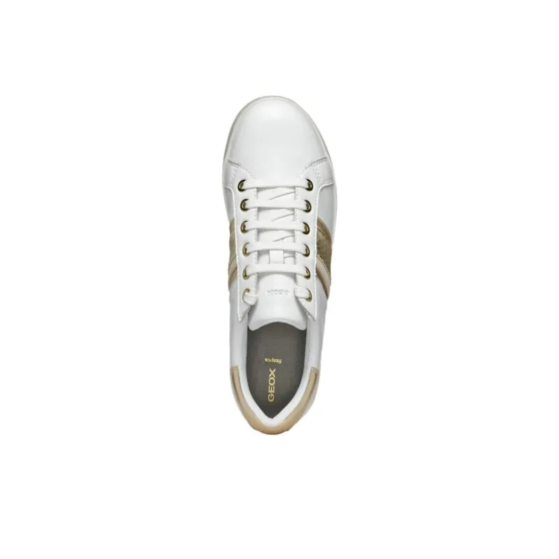 GEOX Jaysen Low Top Skateboard Shoes Women's White Gold-6